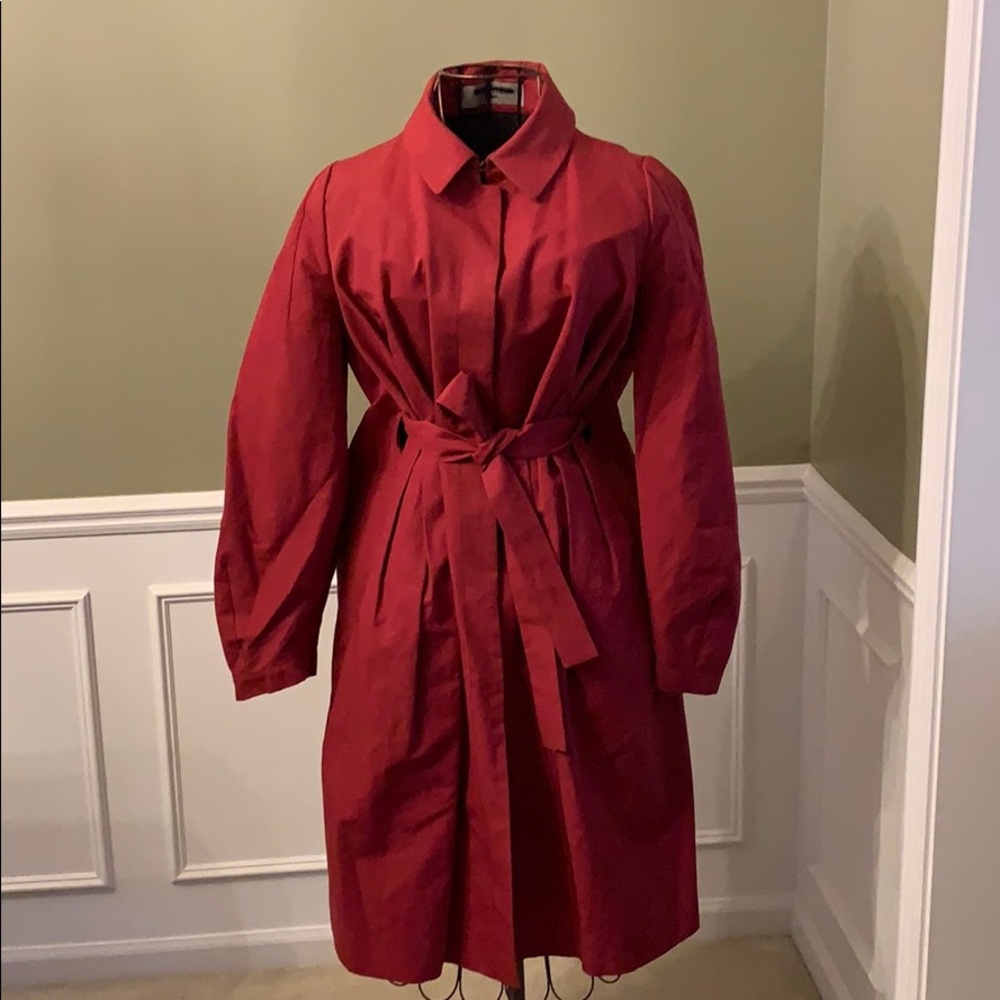 Valentino pleated waist trench coat